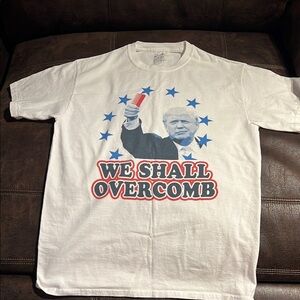Port and Company White and Blue Short Sleeve Tee